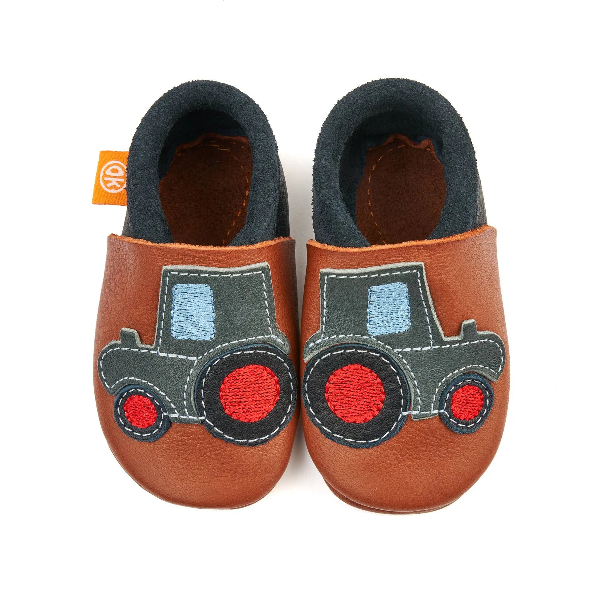 Barfußschuhe AMIGO Motiv Trecker: Brown / 32/33 Orangenkinder®      NATURKINDCHEN