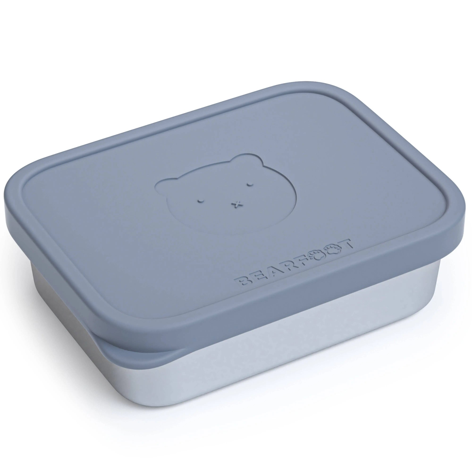 Brotdose Kinder Edelstahl mit Silikoneinsatz - Blau: 700ml BEARFOOT      NATURKINDCHEN