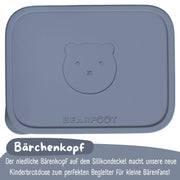 Brotdose Kinder Edelstahl mit Silikoneinsatz - Blau: 700ml BEARFOOT      NATURKINDCHEN