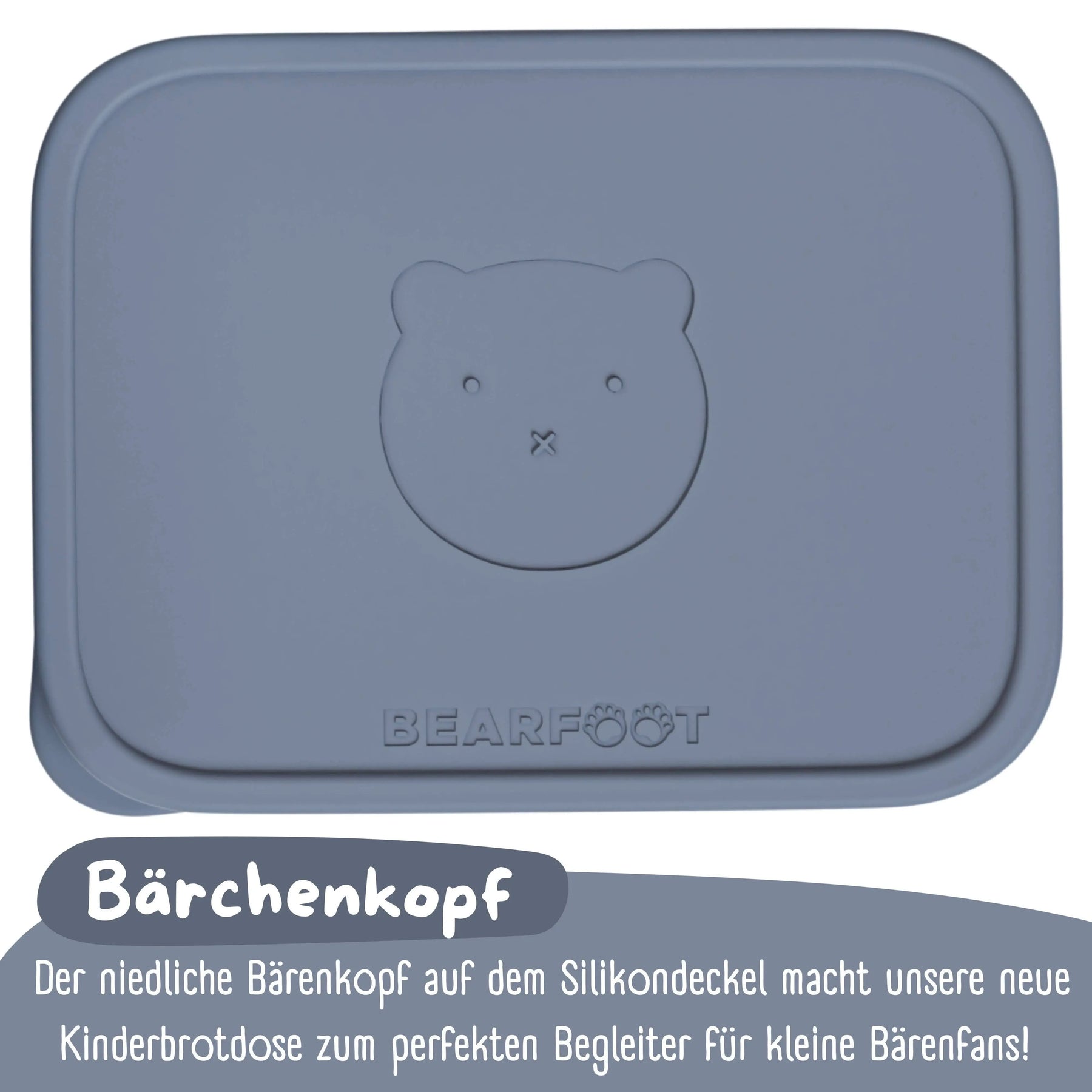 Brotdose Kinder Edelstahl mit Silikoneinsatz - Blau: 700ml BEARFOOT      NATURKINDCHEN