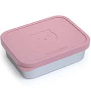 Brotdose Kinder Edelstahl mit Silikoneinsatz - Rosa: 700ml BEARFOOT      NATURKINDCHEN