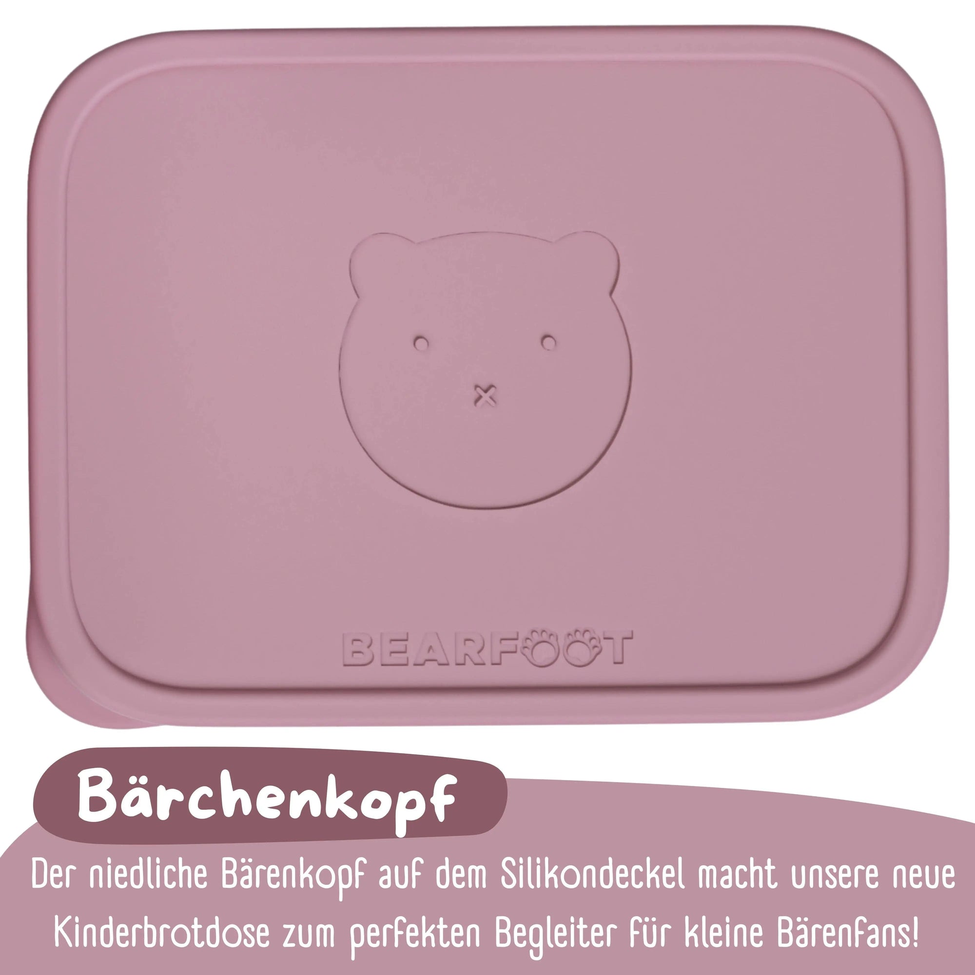 Brotdose Kinder Edelstahl mit Silikoneinsatz - Rosa: 700ml BEARFOOT      NATURKINDCHEN