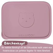 Brotdose Kinder Edelstahl mit Silikoneinsatz - Rosa: 700ml BEARFOOT      NATURKINDCHEN
