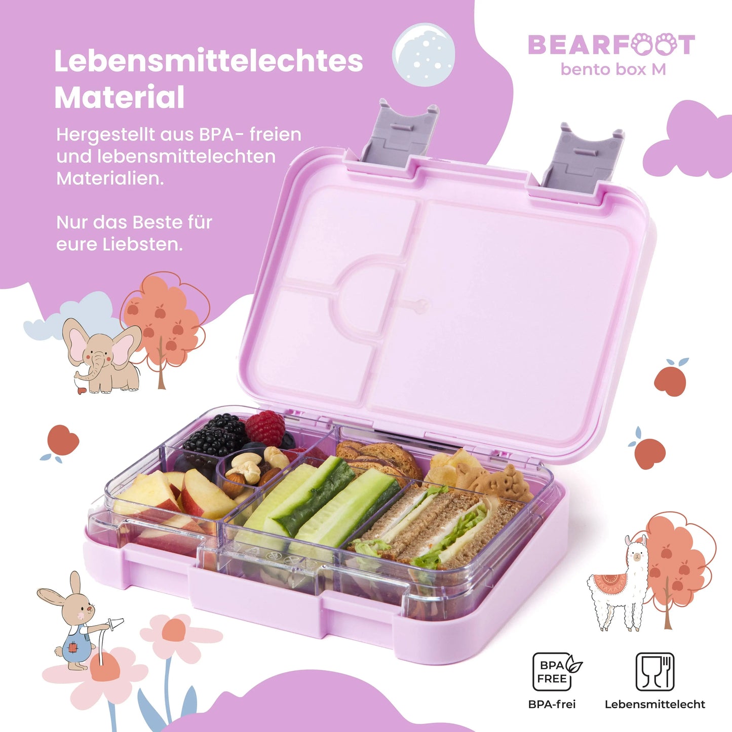 Brotdose Kinder mit Fächern, Lunchbox - Meerjungfrau BEARFOOT      NATURKINDCHEN