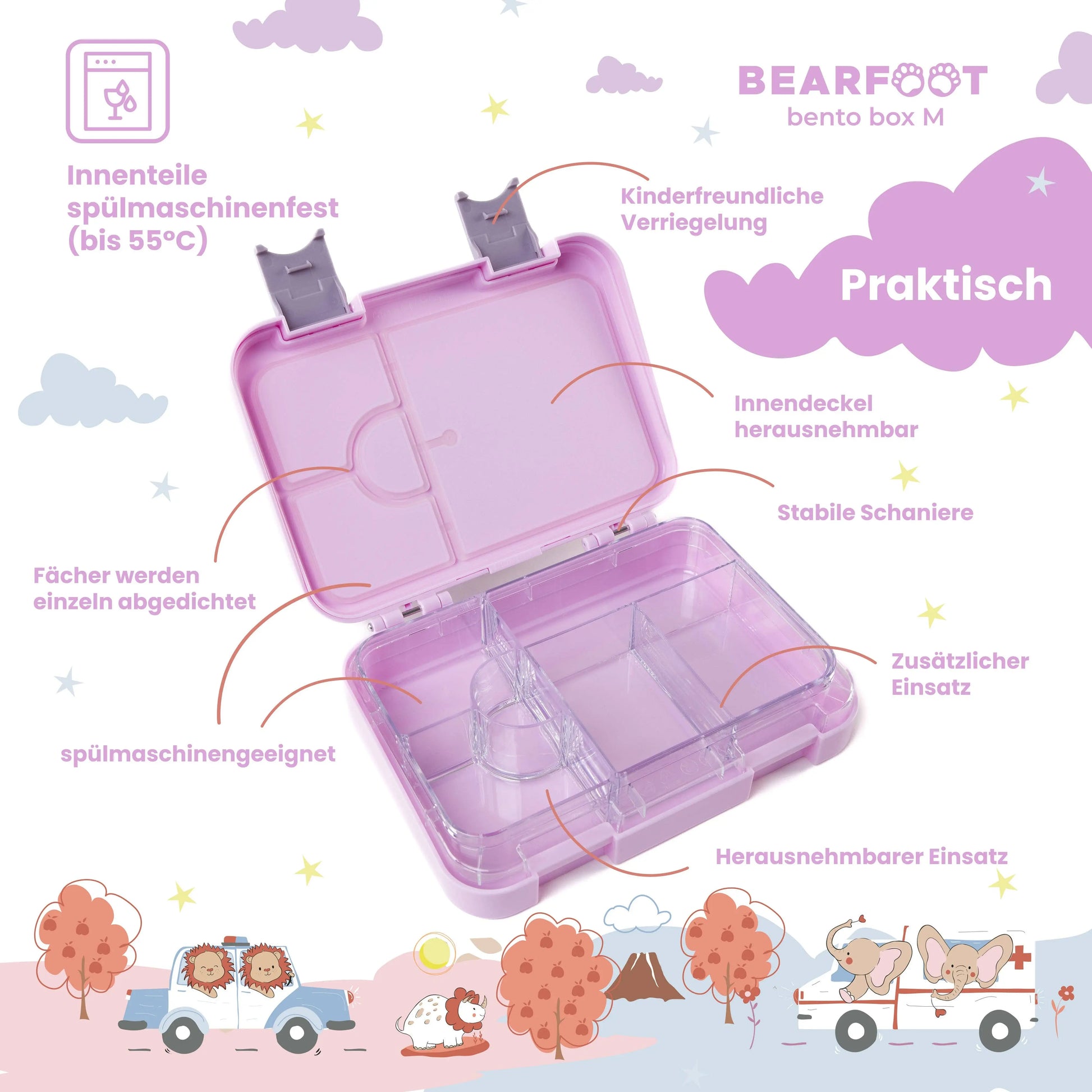 Brotdose Kinder mit Fächern, Lunchbox - Meerjungfrau BEARFOOT      NATURKINDCHEN