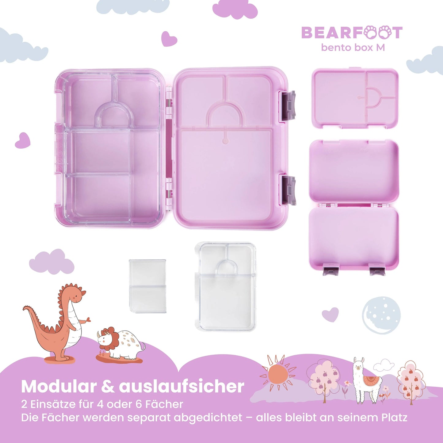 Brotdose Kinder mit Fächern, Lunchbox - Meerjungfrau BEARFOOT      NATURKINDCHEN