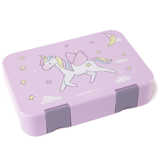 Brotdose Kinder mit Fächern, Lunchbox , Bento box - Einhorn BEARFOOT      NATURKINDCHEN
