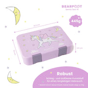 Brotdose Kinder mit Fächern, Lunchbox , Bento box - Einhorn BEARFOOT      NATURKINDCHEN