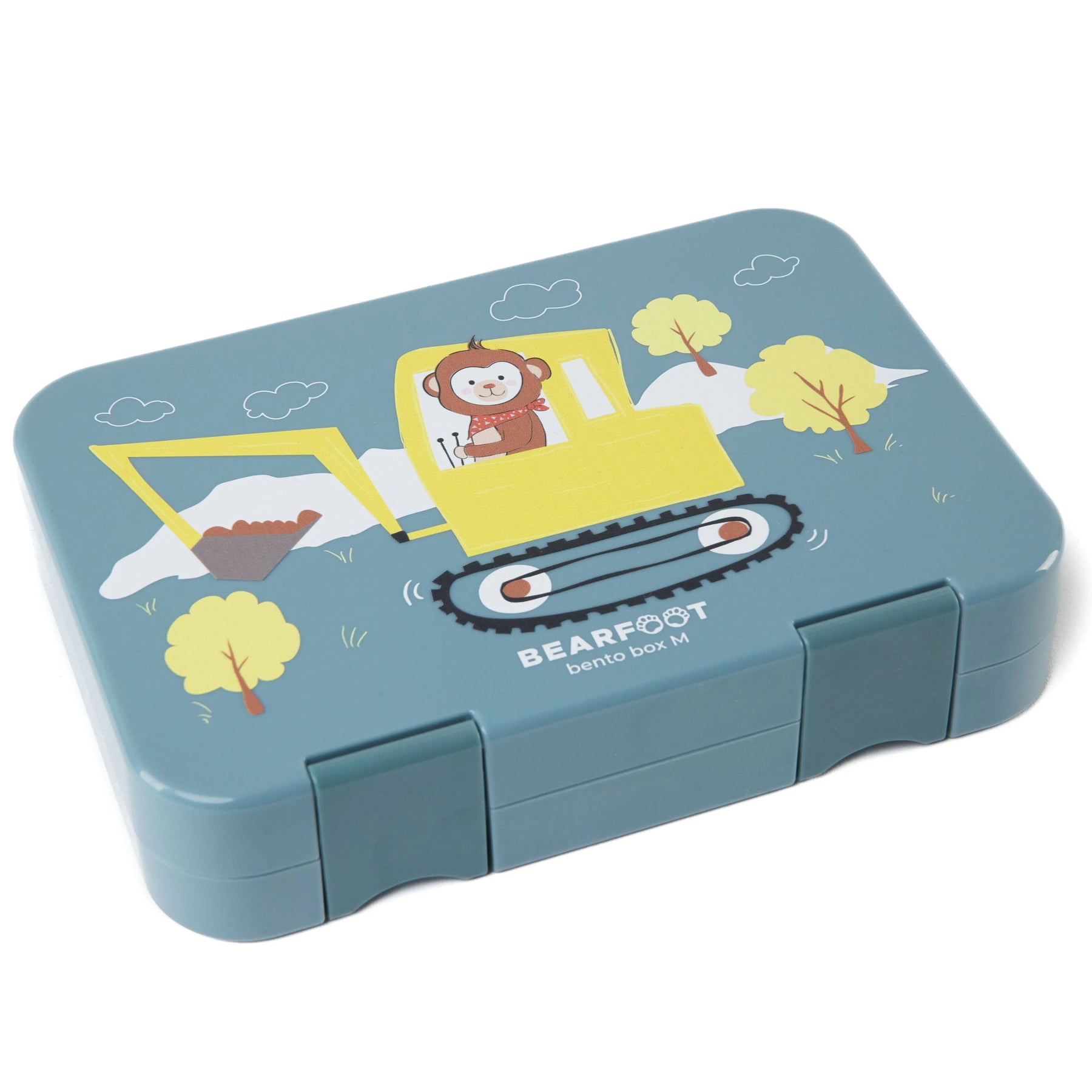 Brotdose Kinder mit Fächern, Lunchbox, Bento box - Bagger BEARFOOT      NATURKINDCHEN