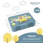 Brotdose Kinder mit Fächern, Lunchbox, Bento box - Bagger BEARFOOT      NATURKINDCHEN