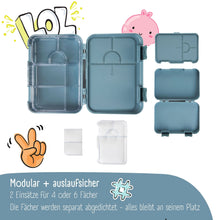 Brotdose Kinder mit Fächern, Lunchbox, Bento box - Blau BEARFOOT      NATURKINDCHEN