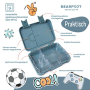 Brotdose Kinder mit Fächern, Lunchbox, Bento box - Blau BEARFOOT      NATURKINDCHEN