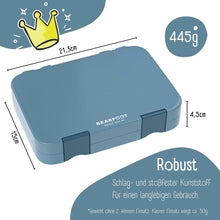 Brotdose Kinder mit Fächern, Lunchbox, Bento box - Blau BEARFOOT      NATURKINDCHEN