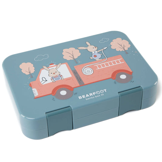 Brotdose Kinder mit Fächern, Lunchbox, Bento box, Feuerwehr BEARFOOT      NATURKINDCHEN