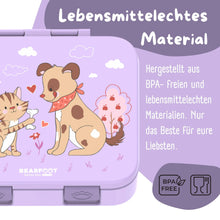 Brotdose mit Fächern, auslaufsicher - Hund & Katze lila: 1.000ml BEARFOOT      NATURKINDCHEN