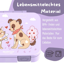Brotdose mit Fächern, auslaufsicher - Hund & Katze lila: 1.000ml BEARFOOT      NATURKINDCHEN