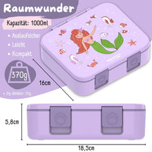 Brotdose mit Fächern, auslaufsicher - Meerjungfrau lila: 1.000ml BEARFOOT      NATURKINDCHEN