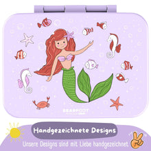 Brotdose mit Fächern, auslaufsicher - Meerjungfrau lila: 1.000ml BEARFOOT      NATURKINDCHEN