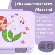 Brotdose mit Fächern, auslaufsicher - Meerjungfrau lila: 1.000ml BEARFOOT      NATURKINDCHEN