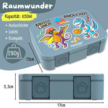 Brotdose mit Fächern, leicht & auslaufsicher - Dinos blau: 1.000ml BEARFOOT      NATURKINDCHEN