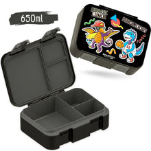 Brotdose mit Fächern, leicht & auslaufsicher - Dinos schwarz: 1.000ml BEARFOOT      NATURKINDCHEN