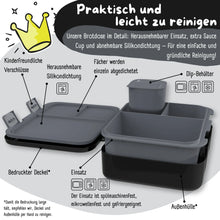 Brotdose mit Fächern, leicht & auslaufsicher - Dinos schwarz: 1.000ml BEARFOOT      NATURKINDCHEN