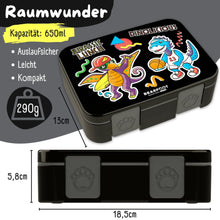Brotdose mit Fächern, leicht & auslaufsicher - Dinos schwarz: 1.000ml BEARFOOT      NATURKINDCHEN