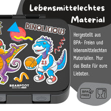 Brotdose mit Fächern, leicht & auslaufsicher - Dinos schwarz: 1.000ml BEARFOOT      NATURKINDCHEN