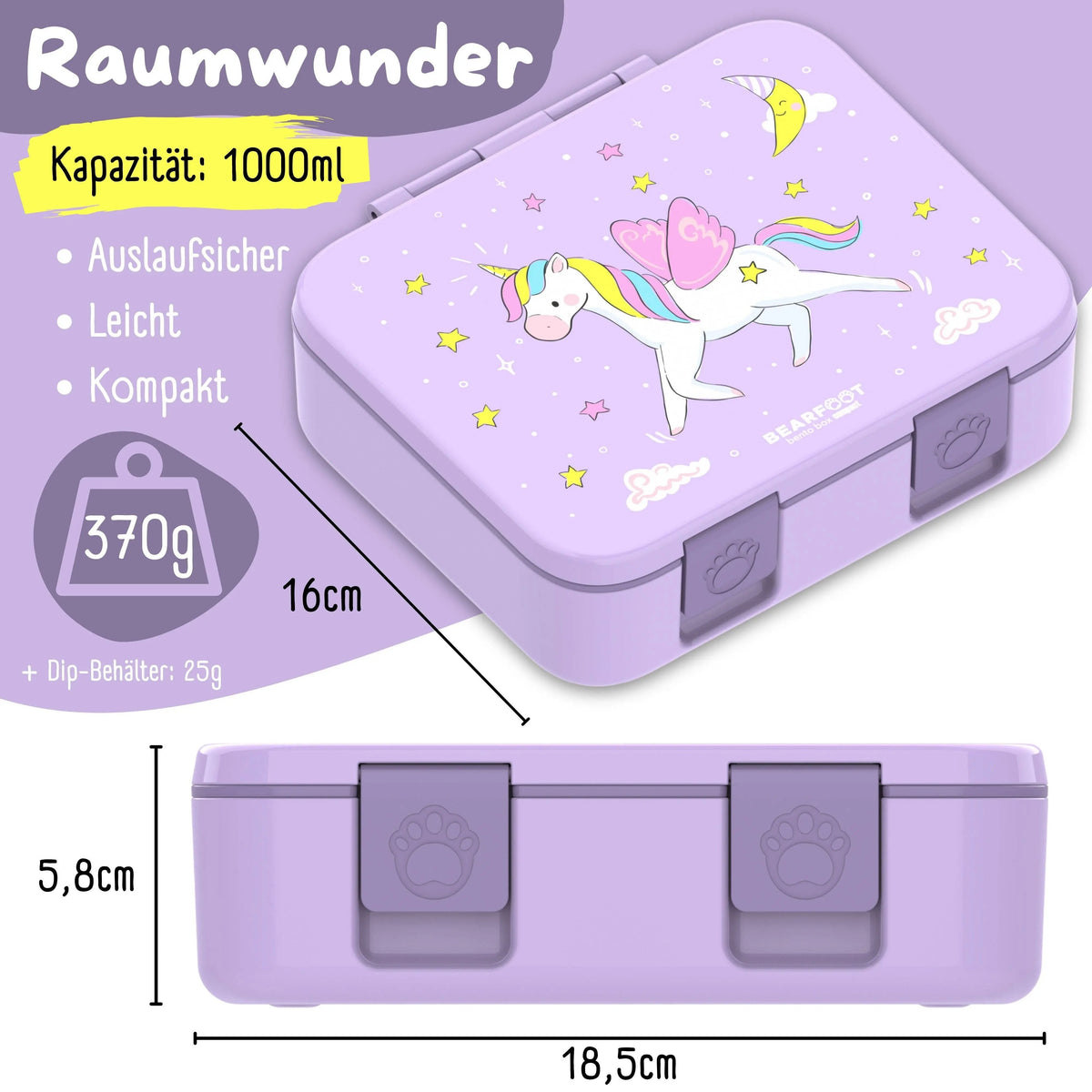 Brotdose mit Fächern, leicht & auslaufsicher