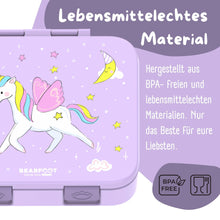 Brotdose mit Fächern, leicht & auslaufsicher - Einhorn lila: 1.000ml BEARFOOT      NATURKINDCHEN