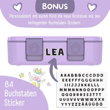 Brotdose mit Fächern, leicht & auslaufsicher - Einhorn lila: 1.000ml BEARFOOT      NATURKINDCHEN