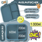 Brotdose mit Fächern, leicht & auslaufsicher - Feuerwehr: 1.000ml BEARFOOT      NATURKINDCHEN