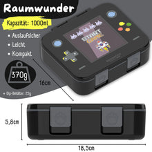 Brotdose mit Fächern, leicht & auslaufsicher - Game schwarz: 1.000ml BEARFOOT      NATURKINDCHEN