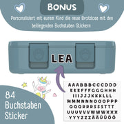 Brotdose mit Fächern, leicht & auslaufsicher - Sticker blau: 1.000ml BEARFOOT      NATURKINDCHEN