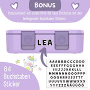 Brotdose mit Fächern, leicht & auslaufsicher - Sticker lila: 1.000ml BEARFOOT      NATURKINDCHEN