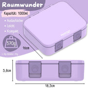 Brotdose mit Fächern, leicht & auslaufsicher - lila: 1.000ml BEARFOOT      NATURKINDCHEN