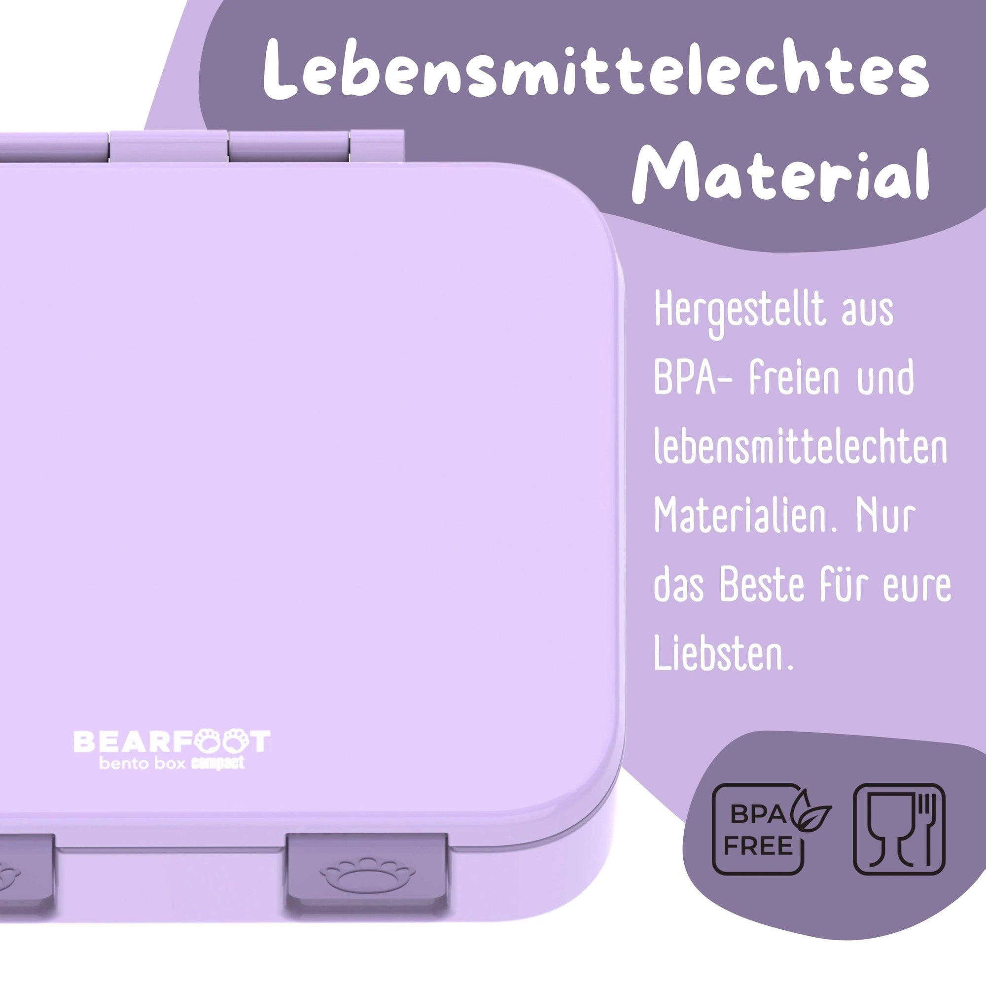 Brotdose mit Fächern, leicht & auslaufsicher - lila: 1.000ml BEARFOOT      NATURKINDCHEN