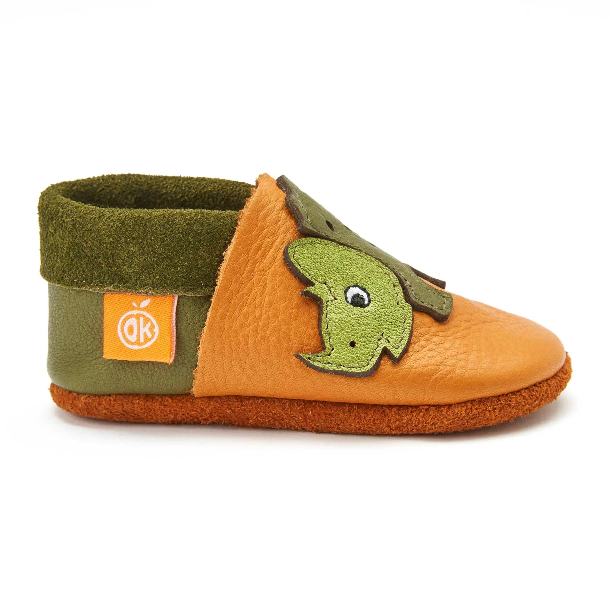 Kinder-Hausschuhe Trixie der Triceratops: 18/19 Orangenkinder®      NATURKINDCHEN