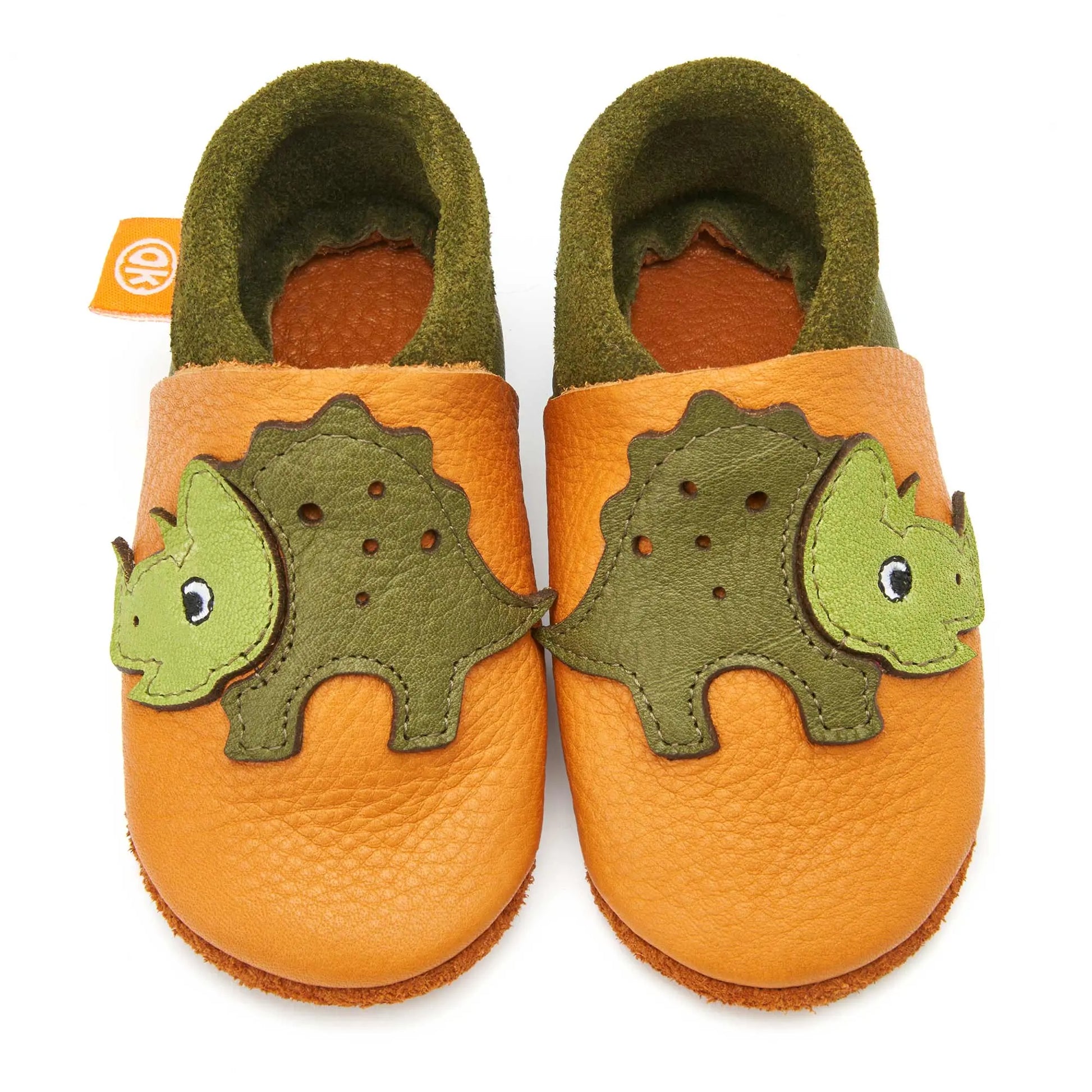 Kinder-Hausschuhe Trixie der Triceratops: 18/19 Orangenkinder®      NATURKINDCHEN