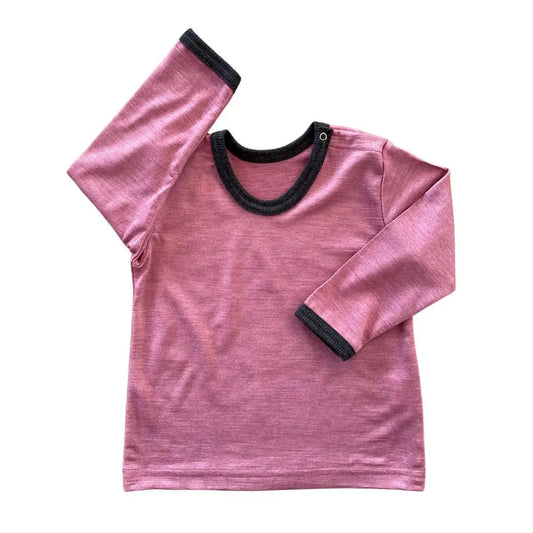 Shirt rosé, Merinowolle & Seide (bio/GOTS): 86-92 Glückskind      NATURKINDCHEN