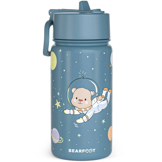 Thermo Kinder Trinkflasche Edelstahl - Astro Bär blau BEARFOOT      NATURKINDCHEN