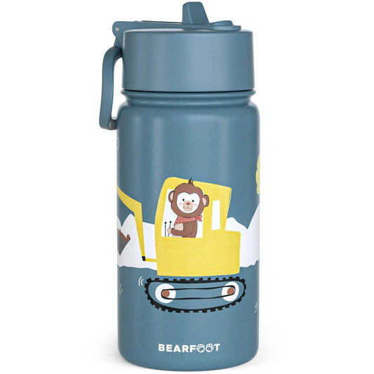 Thermo Kinder Trinkflasche Edelstahl - Bagger BEARFOOT      NATURKINDCHEN