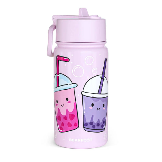 Thermo Kinder Trinkflasche Edelstahl - BubbleTea lila BEARFOOT      NATURKINDCHEN