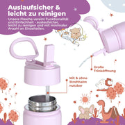 Thermo Kinder Trinkflasche Edelstahl - Hund&Katze lila BEARFOOT      NATURKINDCHEN