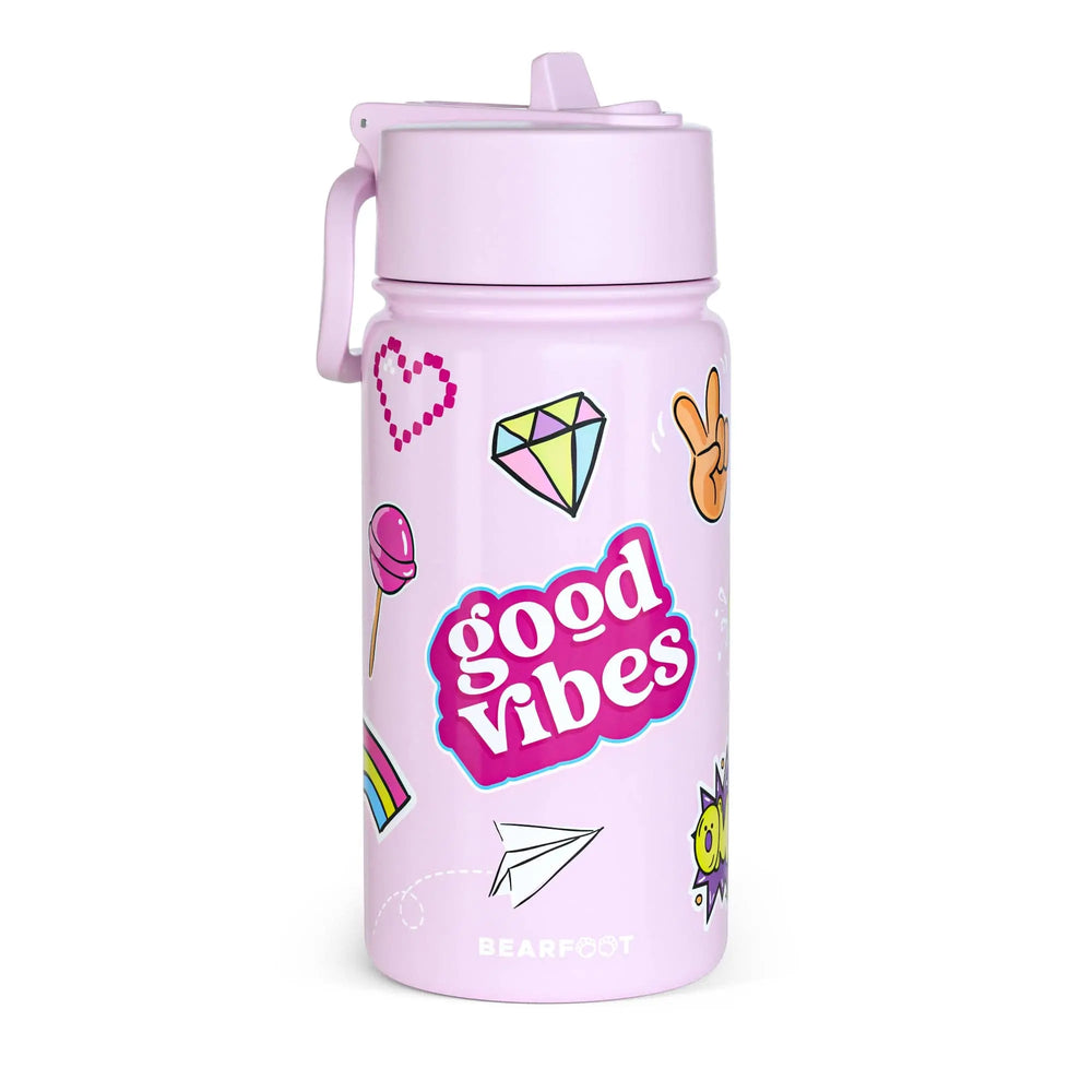 Thermo Kinder Trinkflasche Edelstahl - Sticker lila BEARFOOT      NATURKINDCHEN
