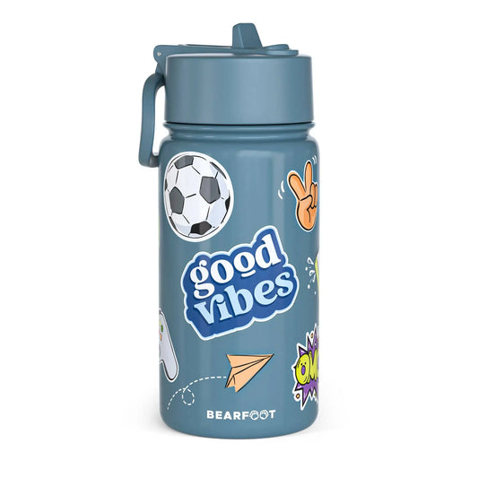 Thermo Kinder Trinkflasche Edelstahl - Sticker lila BEARFOOT      NATURKINDCHEN