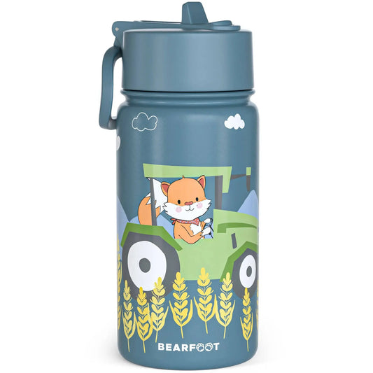 Thermo Kinder Trinkflasche Edelstahl - Traktor BEARFOOT      NATURKINDCHEN