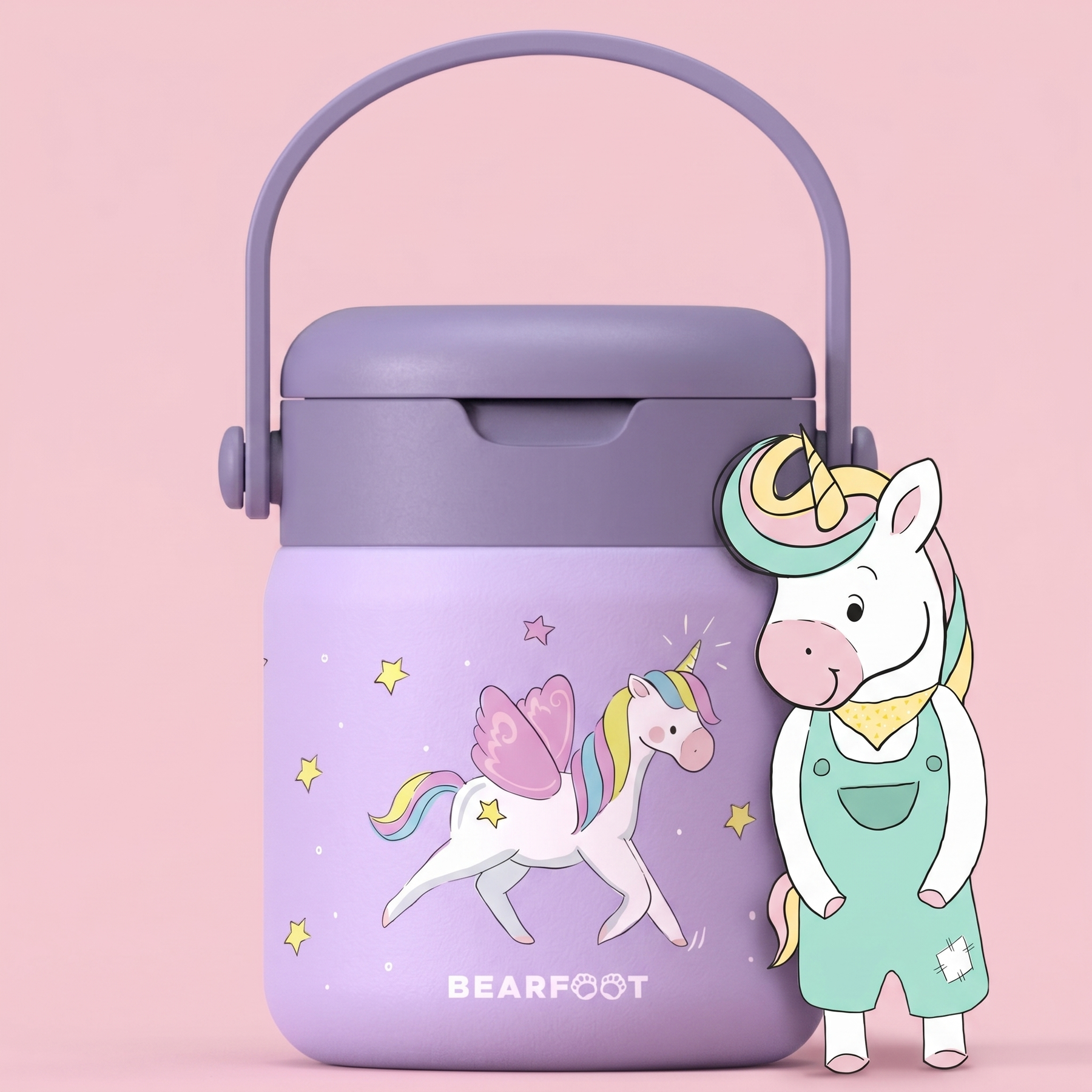 Thermobehälter Kinder Edelstahl - Einhorn lila BEARFOOT      NATURKINDCHEN