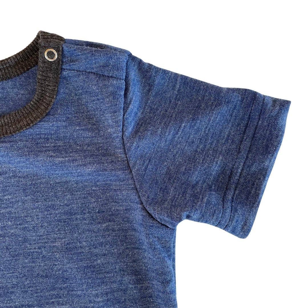 Body royal blau kurzarm, Merinowolle & Seide (bio/GOTS): 86-92 Glückskind      NATURKINDCHEN