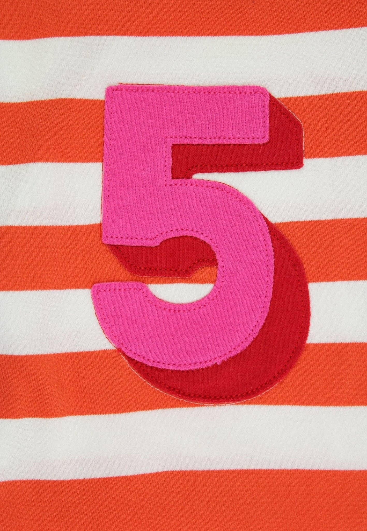 Bio-Fünf-Applikation Orange gestreiftes Langarmshirt: 56 J /116 cm Toby Tiger GmbH      NATURKINDCHEN